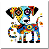 Jack Russell in Miró style - painting by numbers